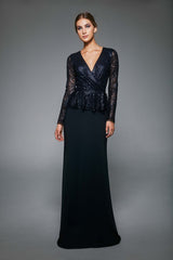 Aldrin Long-Sleeve Sequin Gown