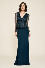 Aldrin Long-Sleeve Sequin Gown