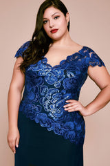 Alvaro Embroidered Crepe Gown - PLUS SIZE