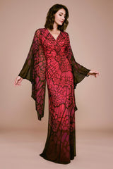 Ajambo Draped Printed Mesh Gown
