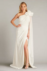 Amoret Rosette Shoulder Gown