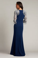 Alvin Sequin Fringe Gown-MDSIL