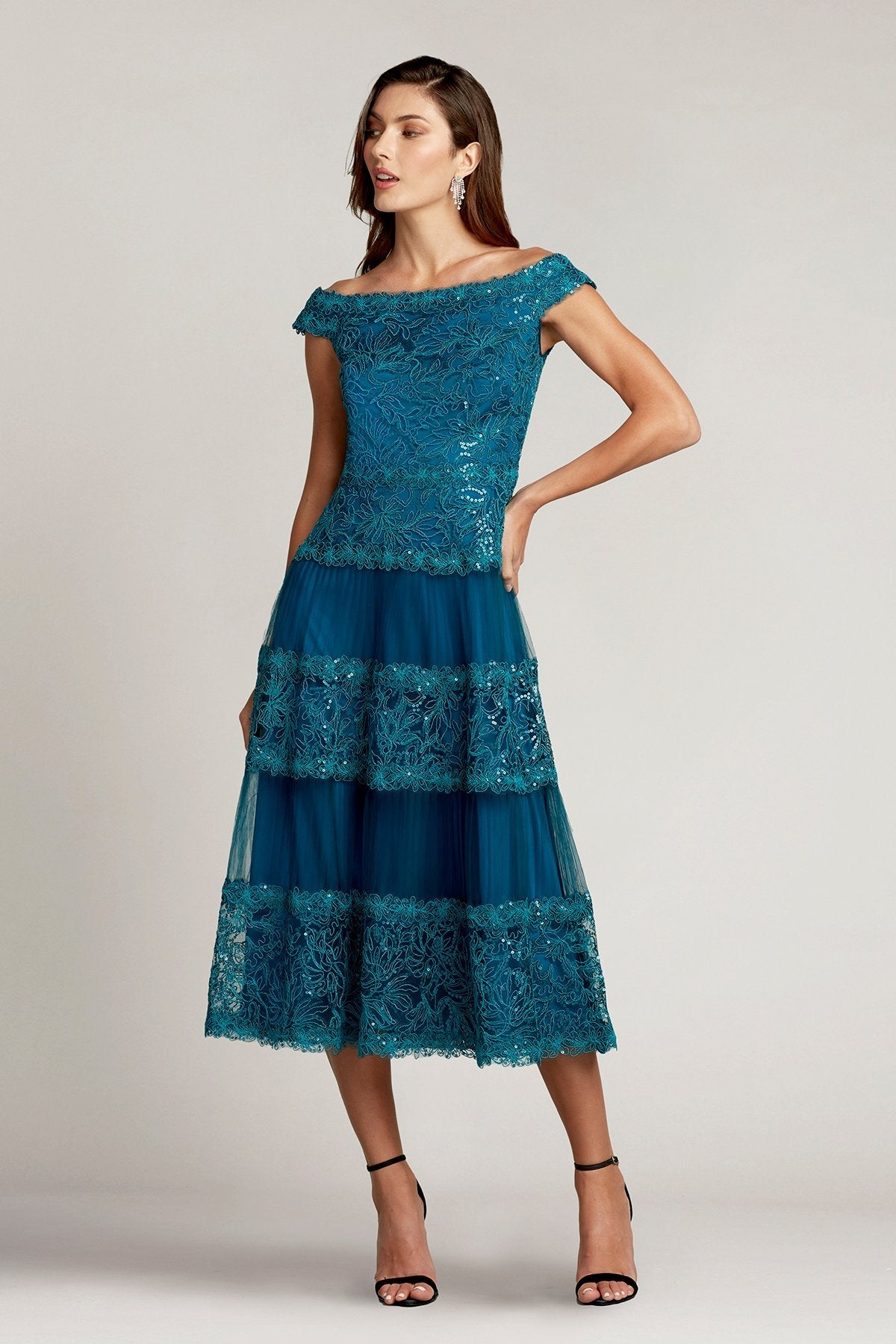 Alya Sequin Embroidered Midi Dress