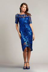 Aga Embroidered High-Low Midi Dress