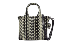 Monogram Leather Crossbody Tote Bag BLACK/WHIT H052L03FA22-005