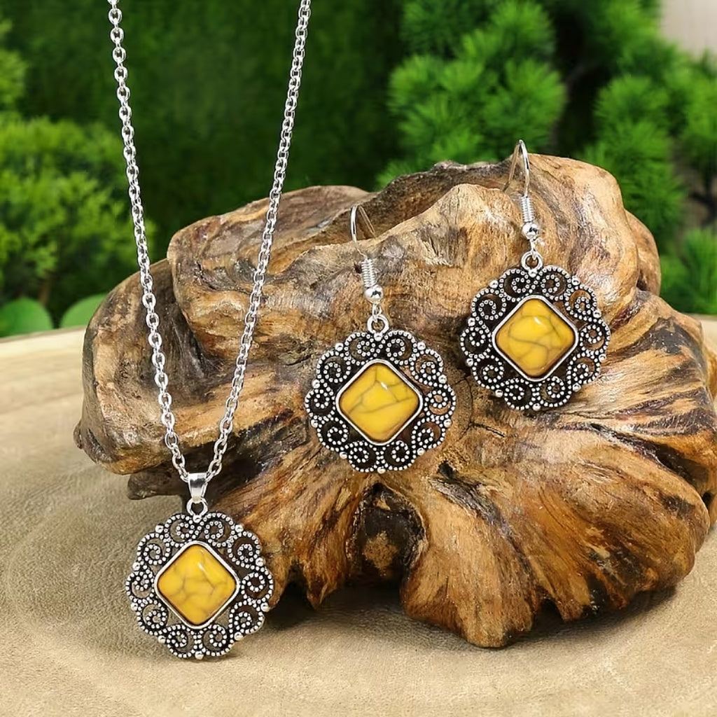 Boho Yellow Filigree Set