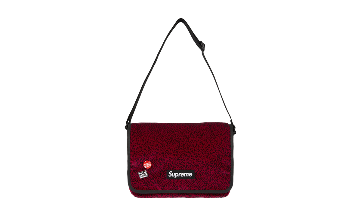 Velvet Small Messenger Bag Red Leopard SU26342