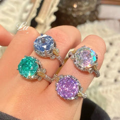 Elegant Octagonal Millennium Rose Cut Purple Sapphire Ring For Women With High Carbon Diamond Butterfly Inlay Tanzanite Band