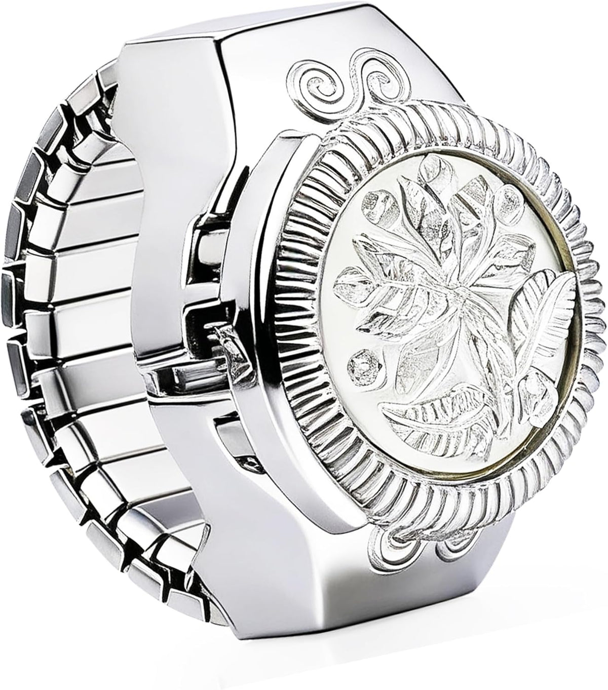 Elegant Watch Ring for Women Stylish Rose Designed Finger Quartz Watch Unique Locket Watch