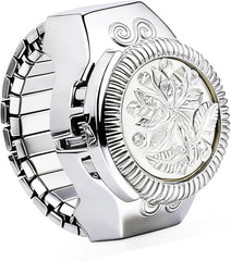 Elegant Watch Ring for Women Stylish Rose Designed Finger Quartz Watch Unique Locket Watch