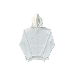 99Based Logo Waffle Zip Hoodie White