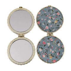 fashion artistic retro cloth printing double-sided portable mini makeup mirror