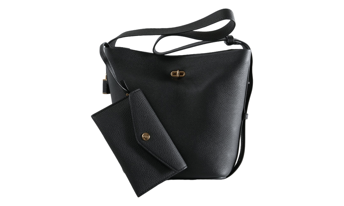 Medium Lock Slim Bucket Bag Black 183044 001