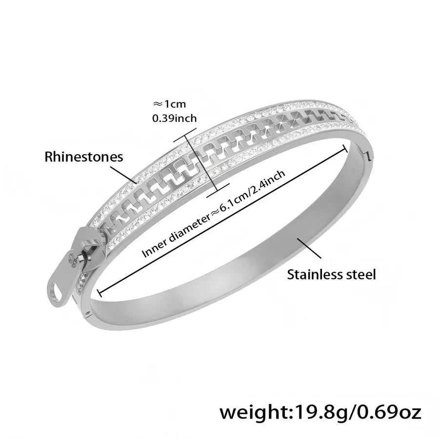 Geometric Waterproof Non Tarnish Ring Necklace for Women in 304 Stainless Steel with 18K Real Gold Plated PVD Coating and Zircon Inlay