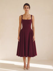 Betty Midi Dress - Cherry Lacquer