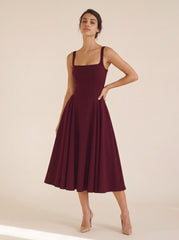 Betty Midi Dress - Cherry Lacquer