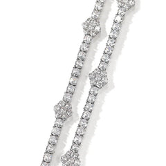 High Quality 5A Zircon Flower Tennis Chain Hip Hop Necklace Cool Trendy Unisex Lightweight Clavicle Jewelry Accessory