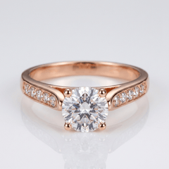 CLASSIC ROUND ZIRCONIA ROSE GOLD RING