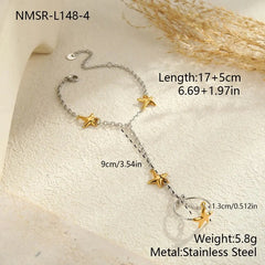 INS Stainless Steel Hand Jewelry Light Luxury High-End Fashionable Elegant Interlocking Starfish Interlocking Bracelet Jewelry Wholesale