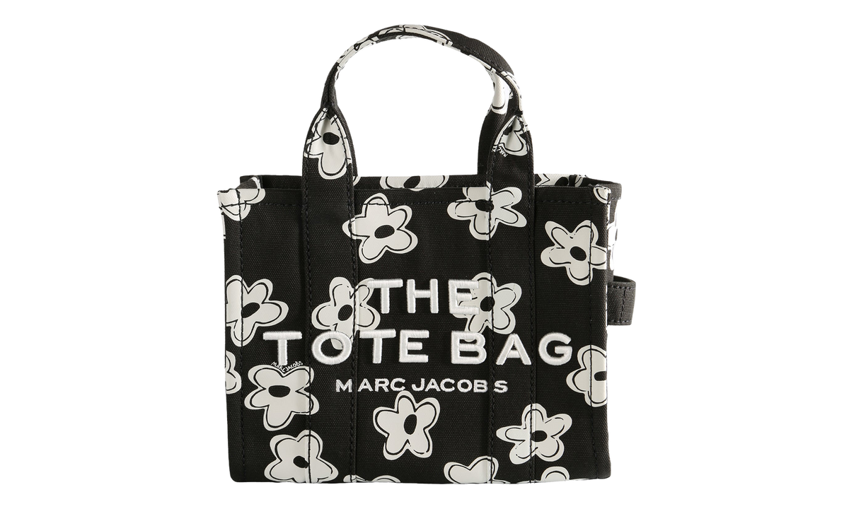 The Small Daisy Canvas Tote Bag Black / White 2S5HTT030H03 005