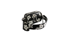 The Snapshot Daisy Leather Bag Black / White 2S5HCR014H02 005