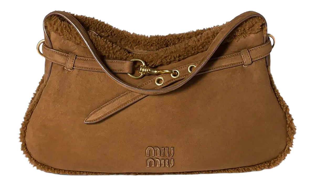 Sacca Camoscio Shearling Handbag Cacao 5BC181 2IDK F0324
