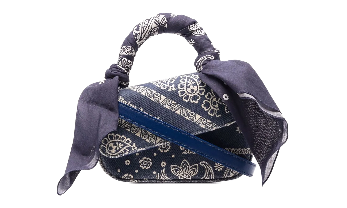 Mini Bandana Crash Hand Bag Blue PWNP004S22LEA0014501
