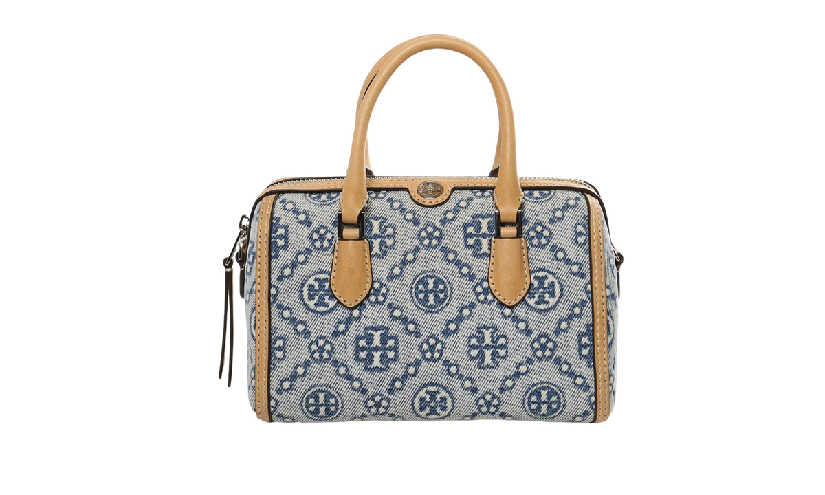 T Monogram Leather Petite Barrel Bag Powder Blue 183612 400