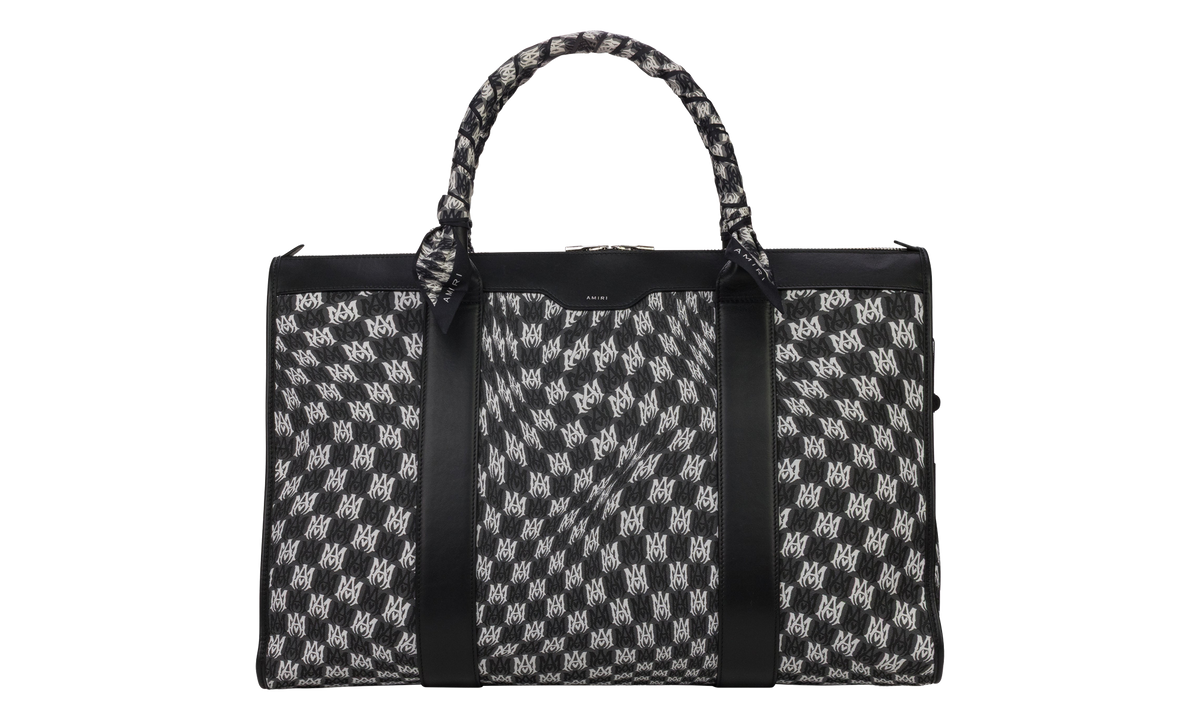 Wavy Houndstooth Weekender Bag Black AW23MAW001 001