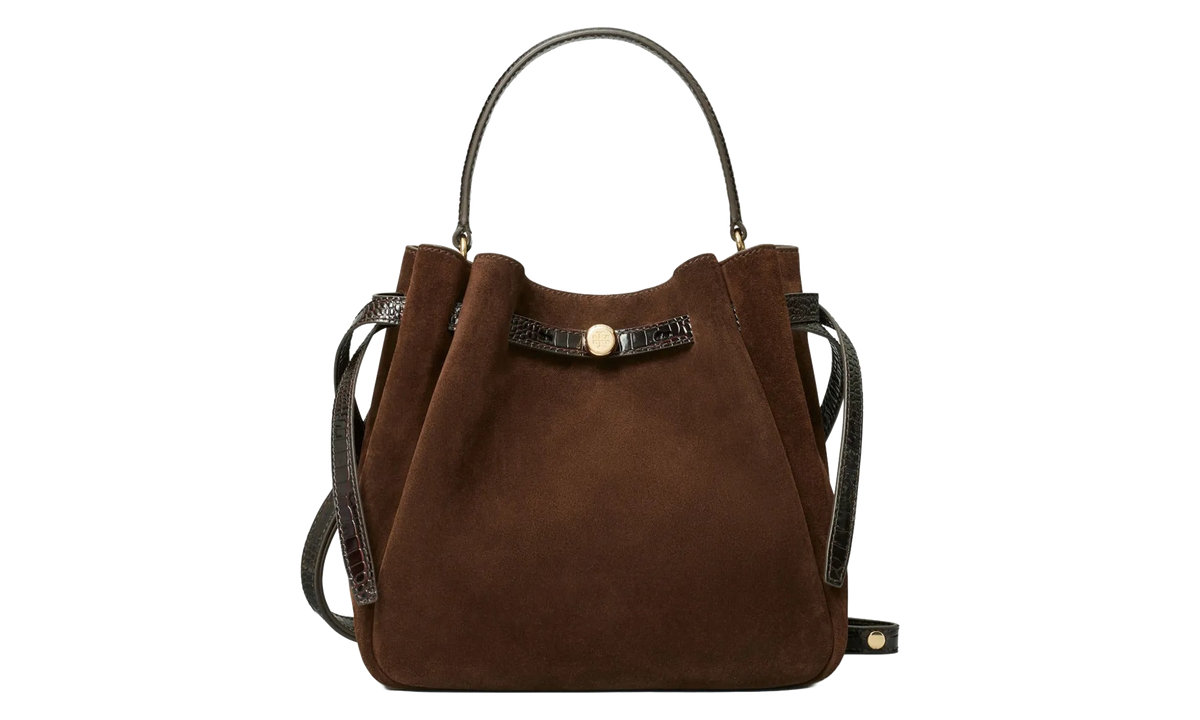 Romy Suede Bucket Bag Dark Cocoa 169275 200