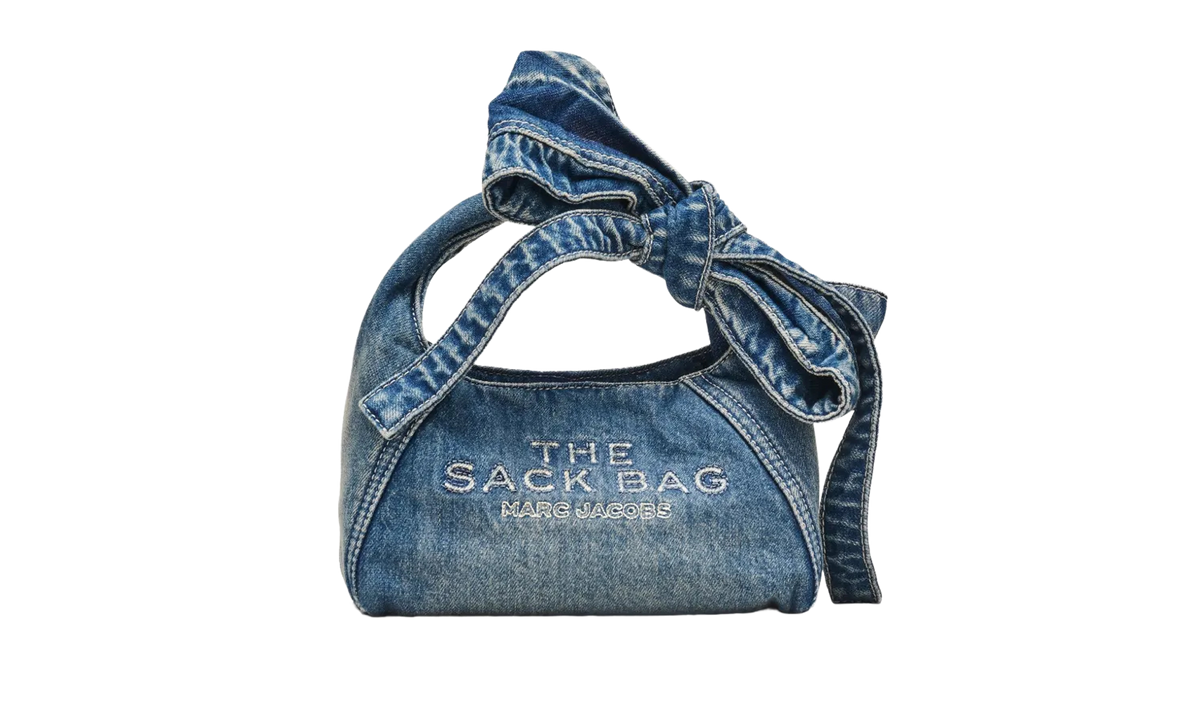 Bow Denim Mini Sack Bag Medium Wash 2P5HSC007H03 492