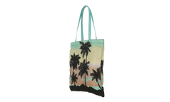 Green Sunset Tote Shopping Bag Turquoise / Black PMNA067S23FAB0034310