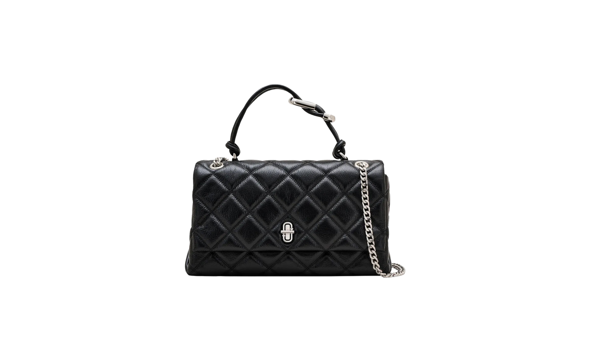 The Dual Chain Shoulder Quilted Leather Bag Black 2S5HCR007H02 001