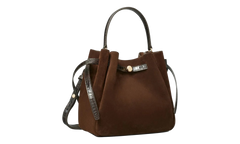 Romy Suede Bucket Bag Dark Cocoa 169275 200