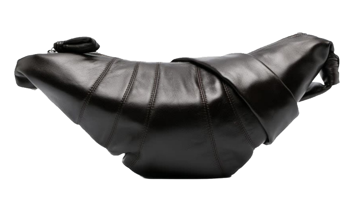 Unisex Soft Nappa Medium Croissant Bag DARK CHOCOLATE BG0001 LL095 BR490