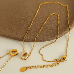 Pearl Pendant Necklace Four Leaf Clover Heart Shape Stainless Steel Artificial Pearls 18K Gold Plated Plating