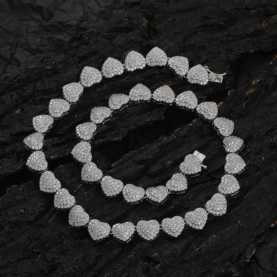 Heart Shape Zircon Plating Bracelet and Necklace