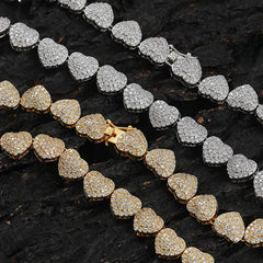 Heart Shape Zircon Plating Bracelet and Necklace
