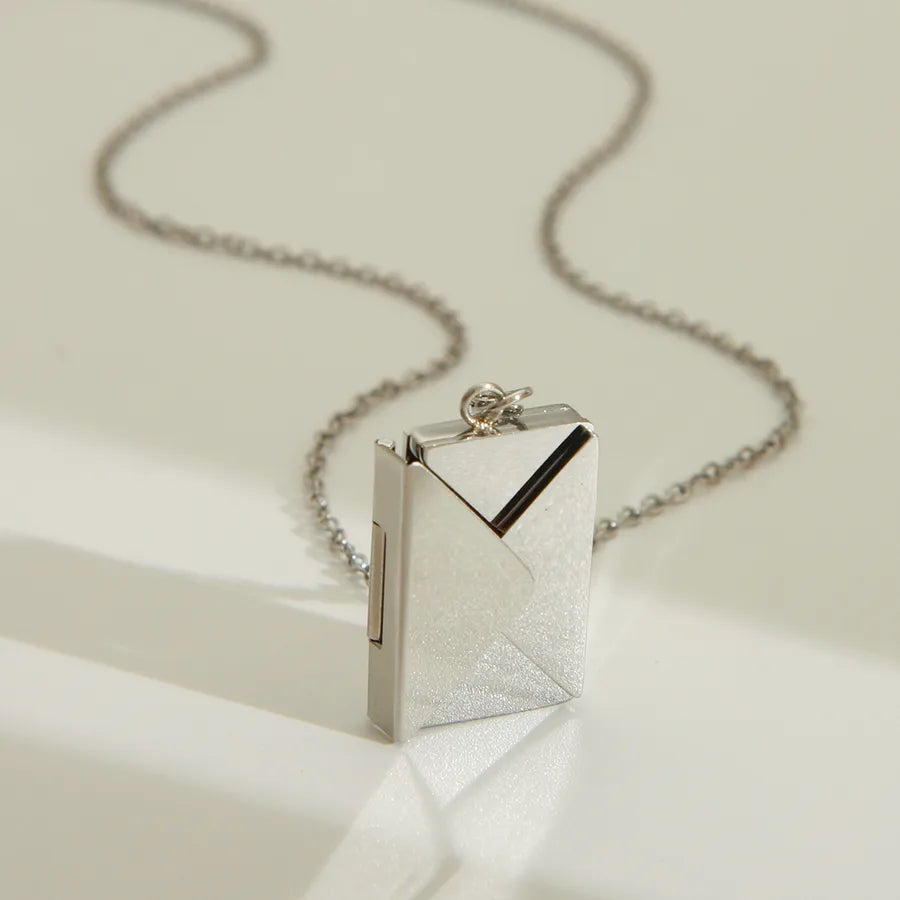 Wholesale Jewelry IG Style Simple Style Commute I Love you envelope 304 Stainless Steel 18K Gold Plated Pendant Necklace