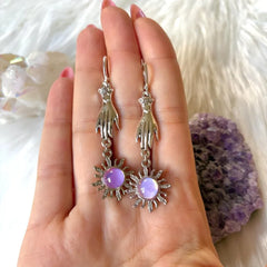 Astrology  Earrings for Women in Silver. Electroplated with Copper Ear Pins. Made of 304 Stainless Steel
