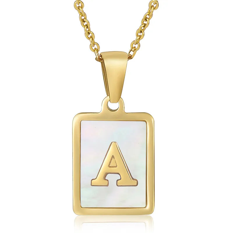 Titanium Steel 18K Gold Plated Simple Style Plating Letter Acrylic Necklace