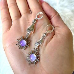 Astrology  Earrings for Women in Silver. Electroplated with Copper Ear Pins. Made of 304 Stainless Steel
