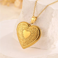 Heart Locket Classic Style Heart Shape 304 Stainless Steel Pendant