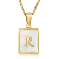 Titanium Steel 18K Gold Plated Simple Style Plating Letter Acrylic Necklace