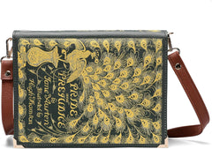 Pride and Prejudice Cross-Body Shoulder Bag Perfect for Book Lovers | Book Purse Clutch | Bookish Gift for Her | Jane Austen Valentine's Day Present. Green. Large