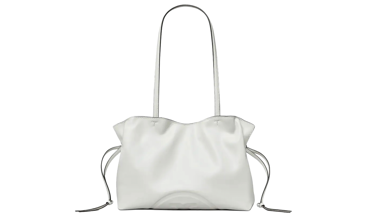 Small Ella Recycled Drawstring Tote Bag Bianco 178768 100