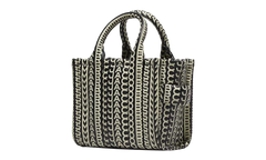 Monogram Leather Crossbody Tote Bag BLACK/WHIT H052L03FA22-005