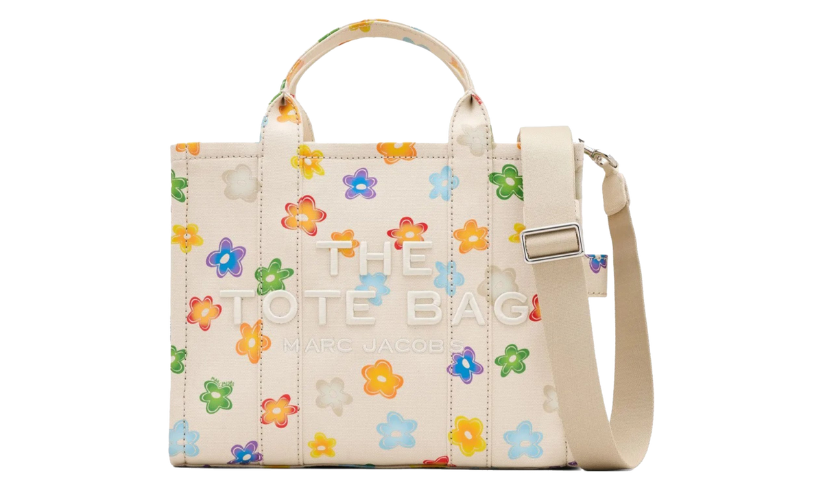 Wild Daisy Canvas Medium Tote Bag White 2P5HTT010H03 101