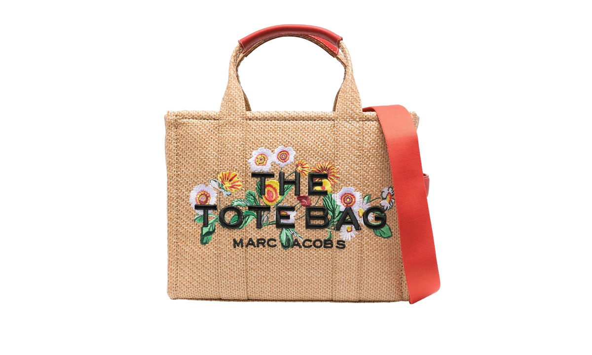 The Medium Embroidered Daisy Woven Tote Bag Natural 2S5HTT098H03 255
