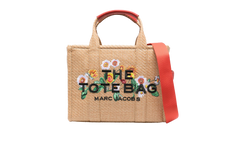 The Medium Embroidered Daisy Woven Tote Bag Natural 2S5HTT098H03 255